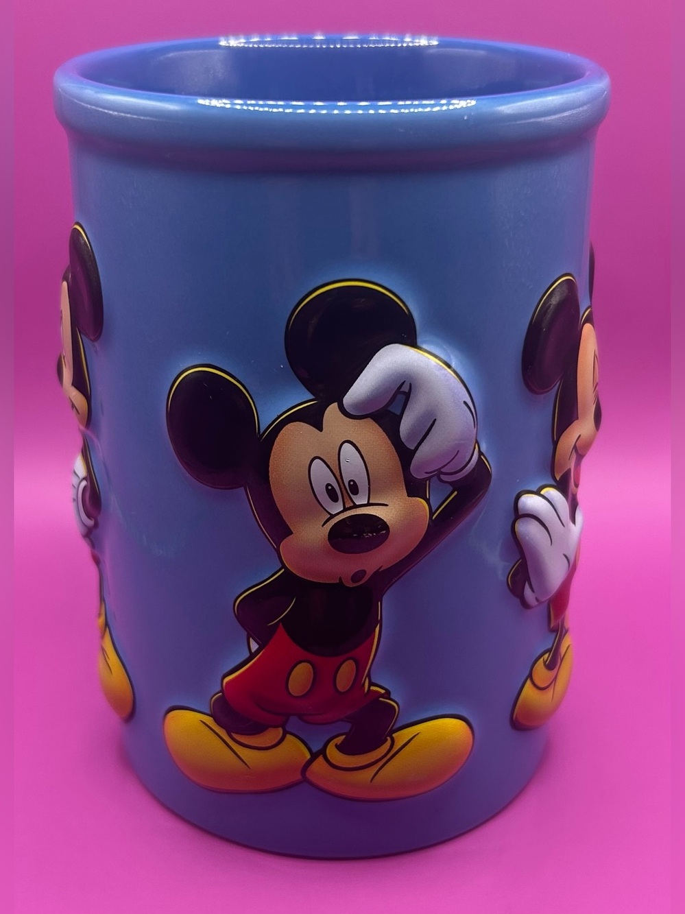 Disney Mickey Mouse Blue Ceramic Coffee Mug Retro Nostalgia Cup
